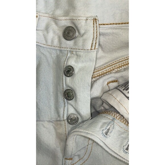 LEVIS 501 Button Fly Light wash Jeans W24 L 26 Vintage Red Tab Cut Outs Design - Picture 11 of 16